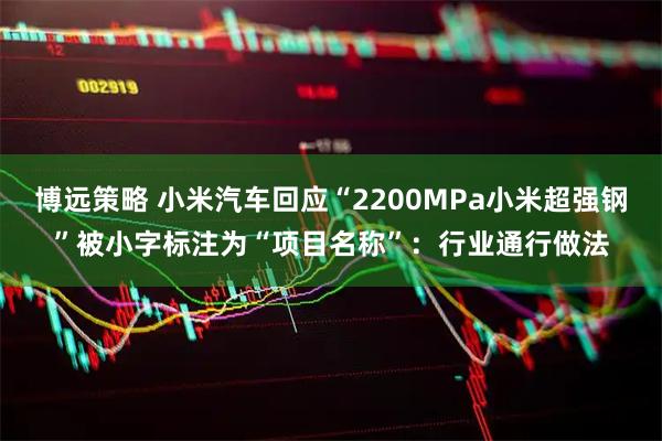 博远策略 小米汽车回应“2200MPa小米超强钢”被小字标注为“项目名称”：行业通行做法